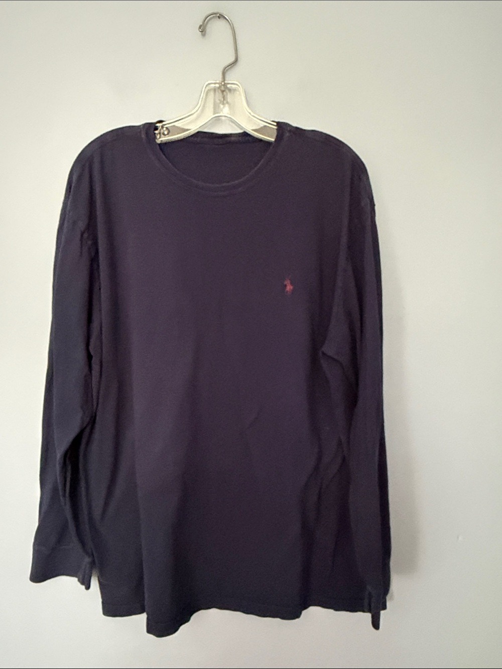 Ralph Lauren XL Navy Long Sleeve Crewneck Tee Red Pony Logo Classic